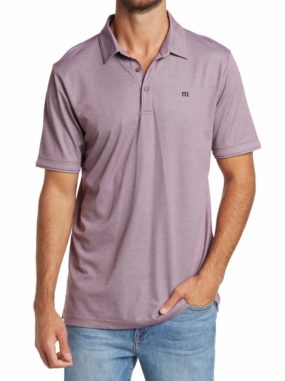 Travis Mathew Men’s L mauve Heather Polo